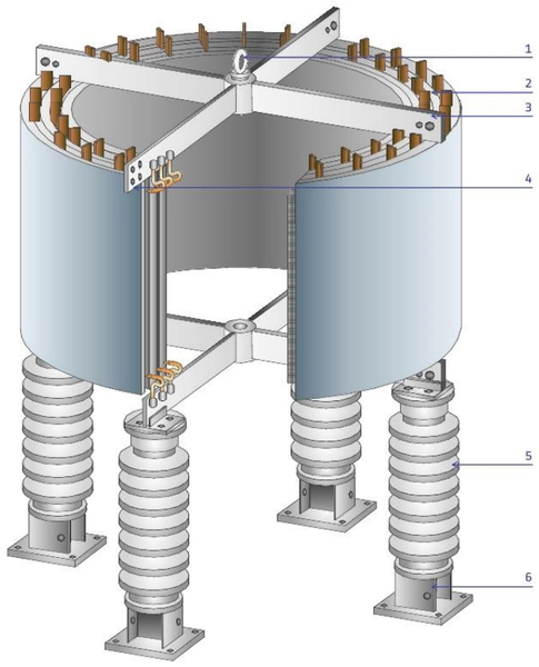 Budowa dławika z&nbsp;rdzeniem powietrznym